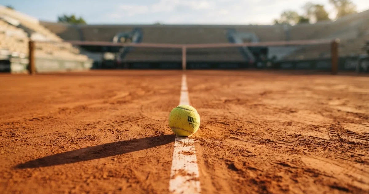 Un balón en el punto central de un campo de césped a la luz de la mañana